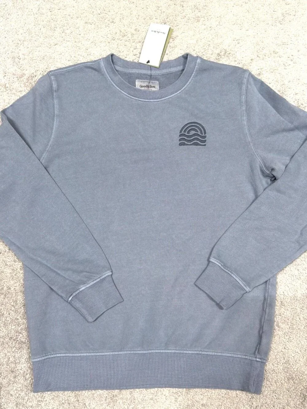 Goodfellow Men's Sweatshirt Size Medium Long Sleeve Pullover Light Blue